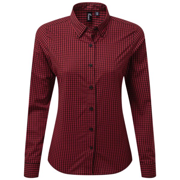 Premier Ladies Maxton Check Long Sleeve Shirt Thumbnail