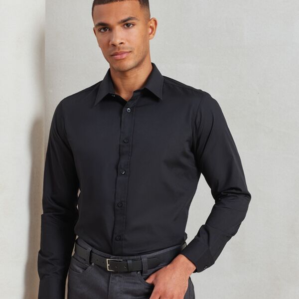 Premier Long Sleeve Fitted Poplin Shirt Thumbnail