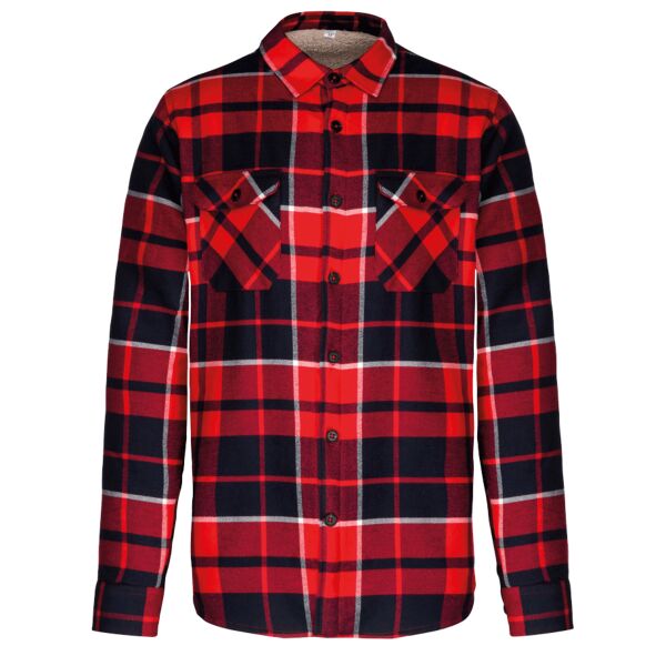 Kariban Sherpa Lined Checked Shirt Jacket Thumbnail